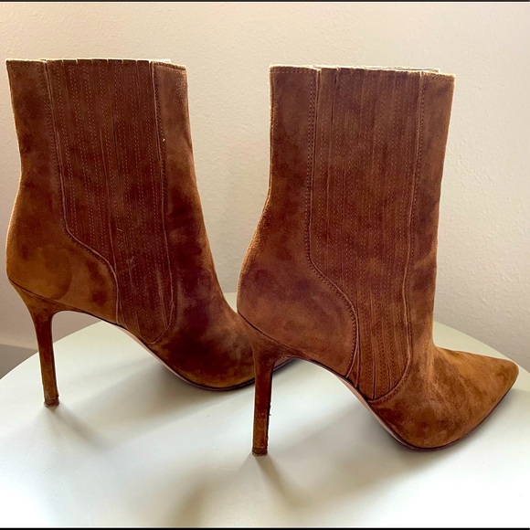 Veronica Beard Lisa Suede Stiletto Anke Booties, Brown, Size 7.5 - Picture 4 of 6